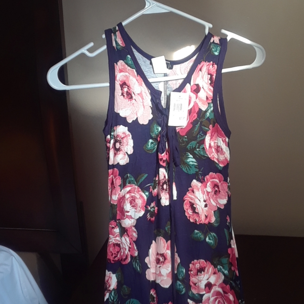 Nice blue with flowers maxi dress